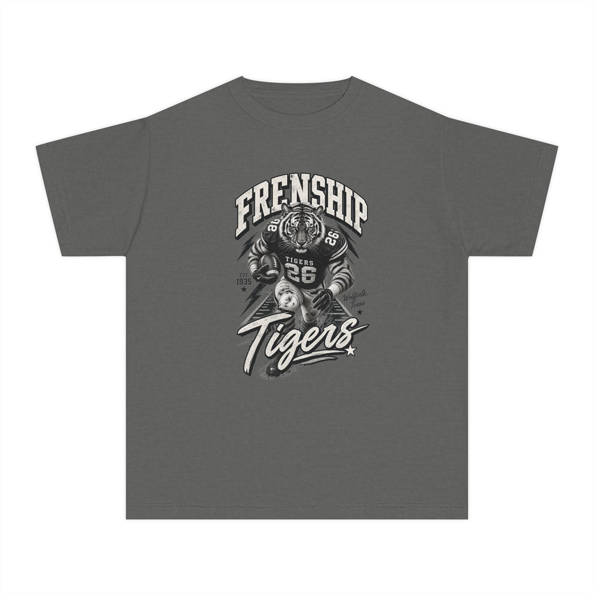 Frenship Tigers Youth Tee — Vintage Tiger Football Team Shirt
