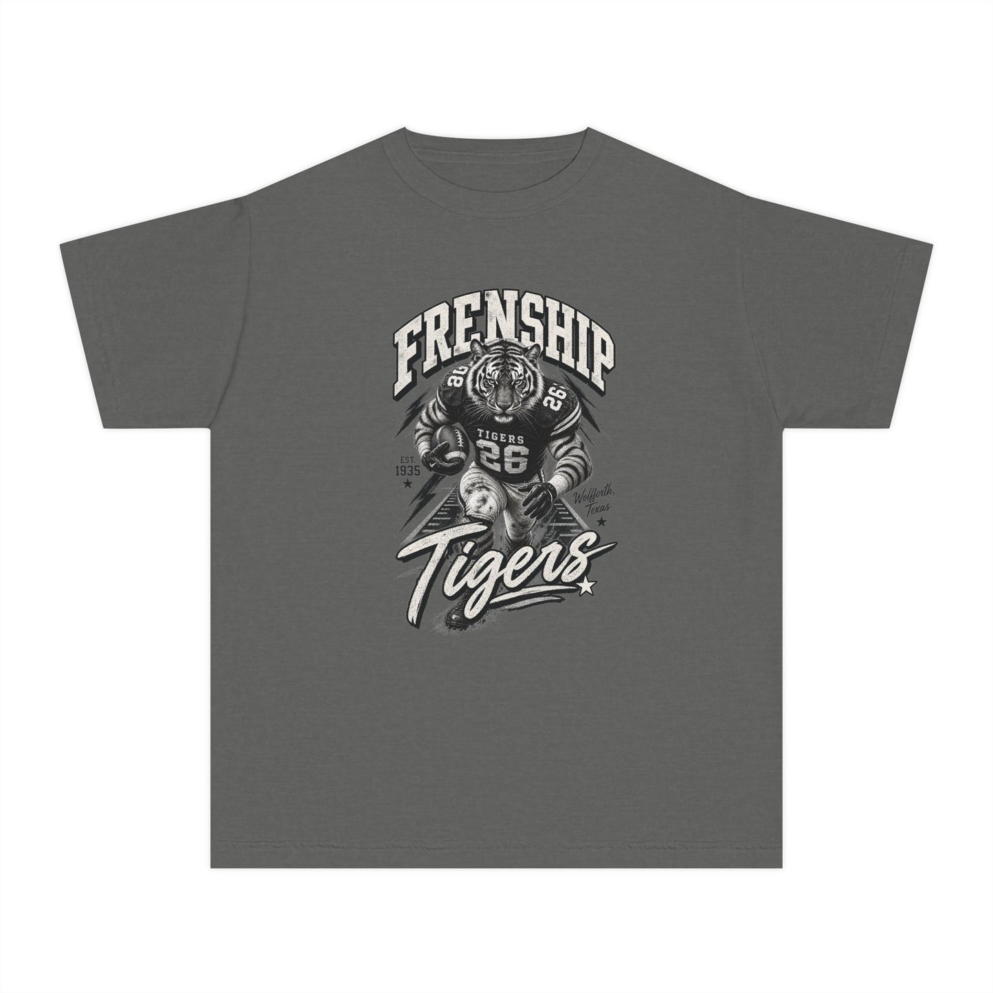 Frenship Tigers Youth Tee — Vintage Tiger Football Team Shirt