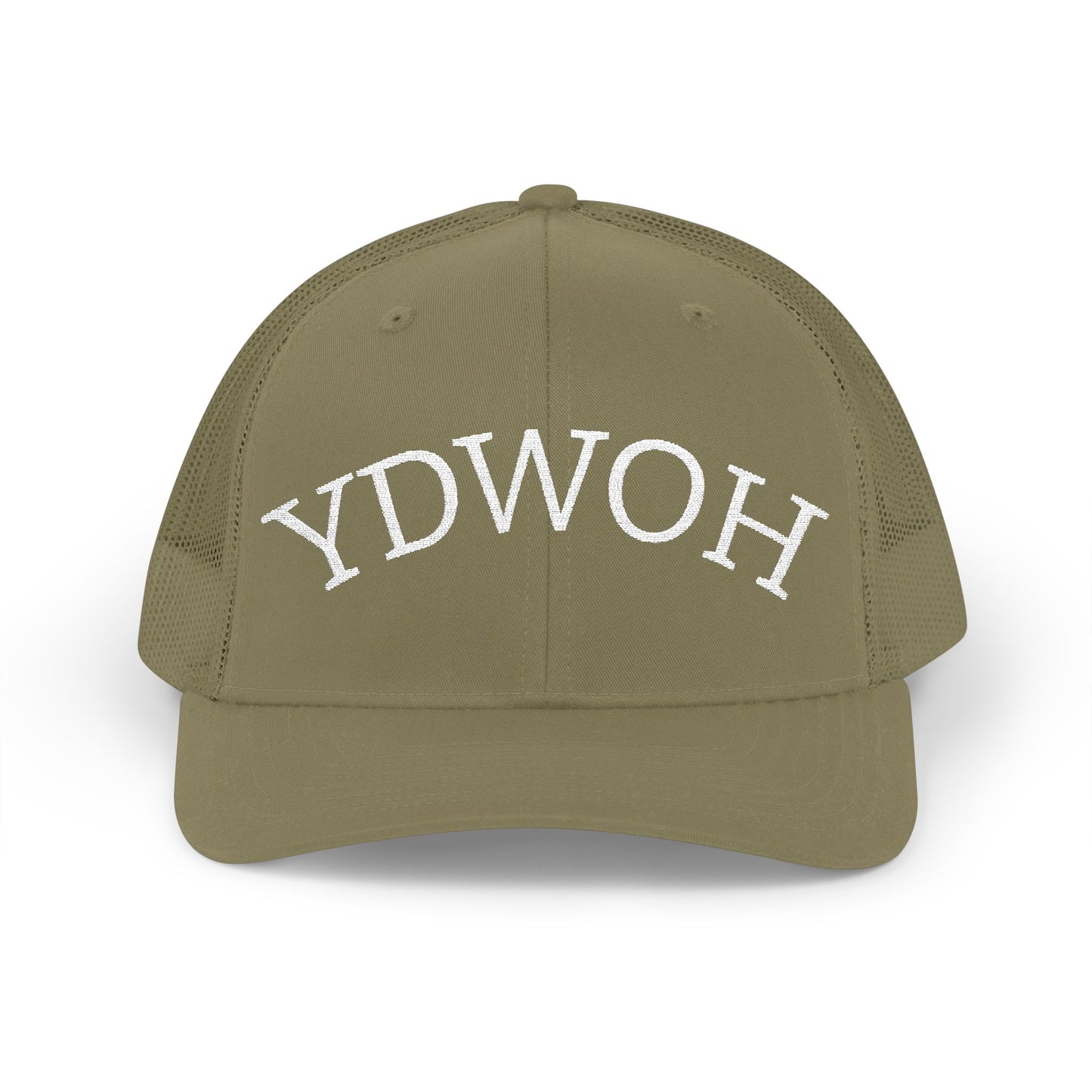 YDWOH Embroidered Trucker Cap - Retro Curved Lettering Snapback Hat
