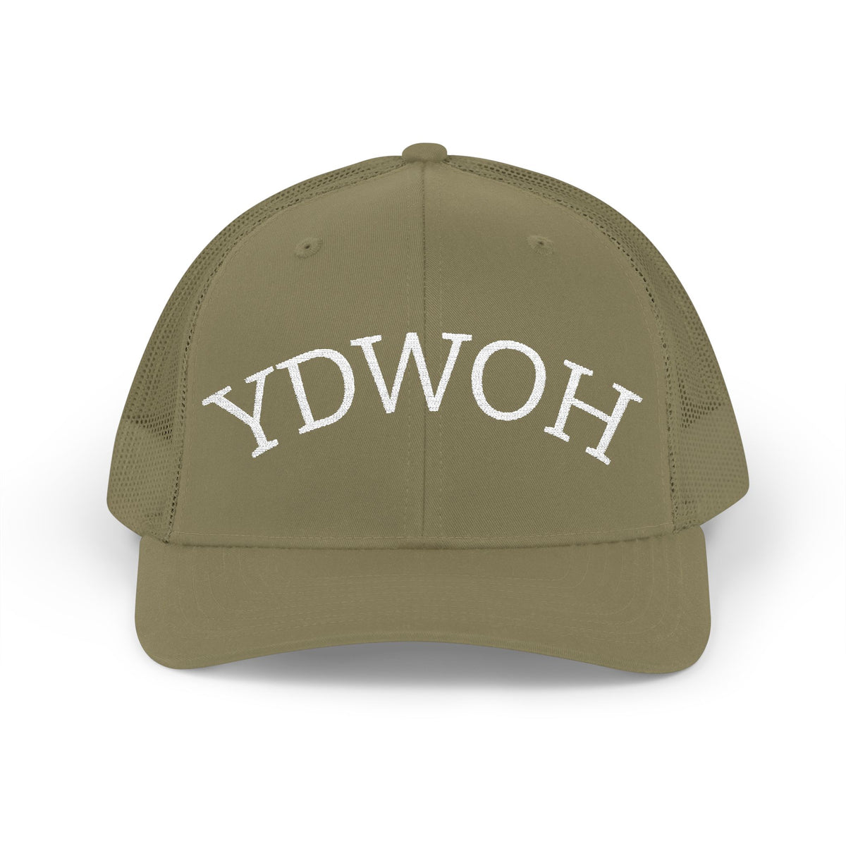 YDWOH Embroidered Trucker Cap - Retro Curved Lettering Snapback Hat