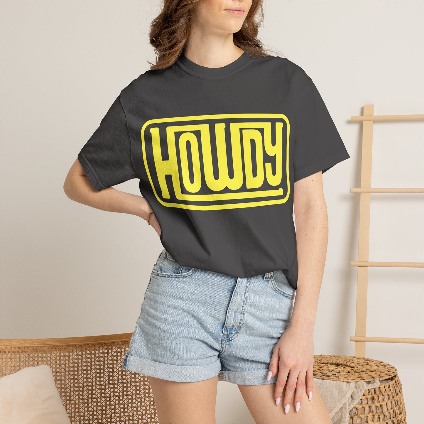 Howdy Graphic T-Shirt — Retro Yellow Logo Tee