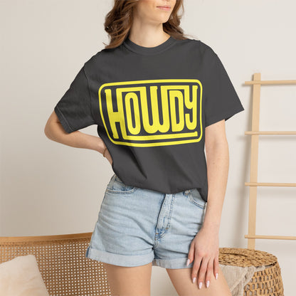 Howdy Graphic T-Shirt — Retro Yellow Logo Tee