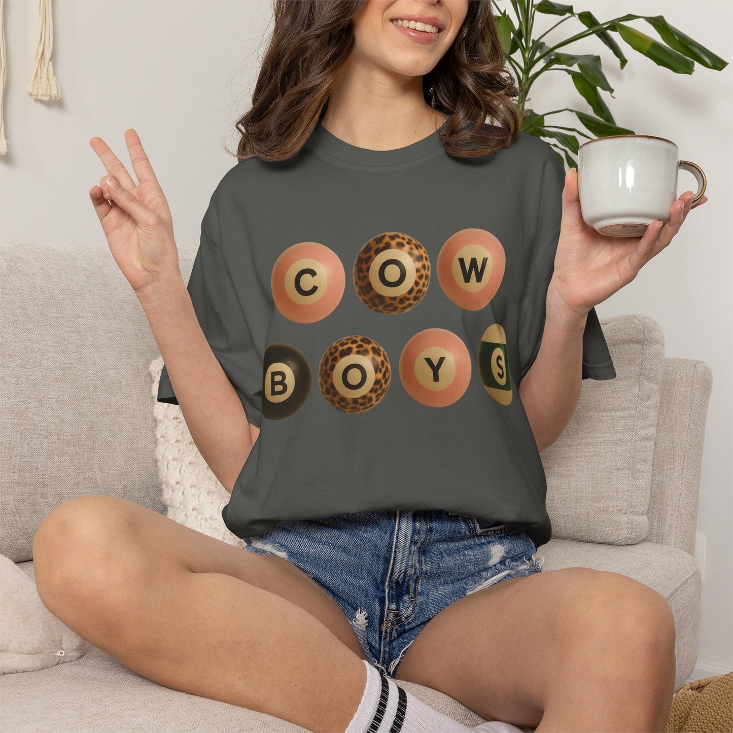 Cowboys Vintage Pool Ball Graphic T‑Shirt