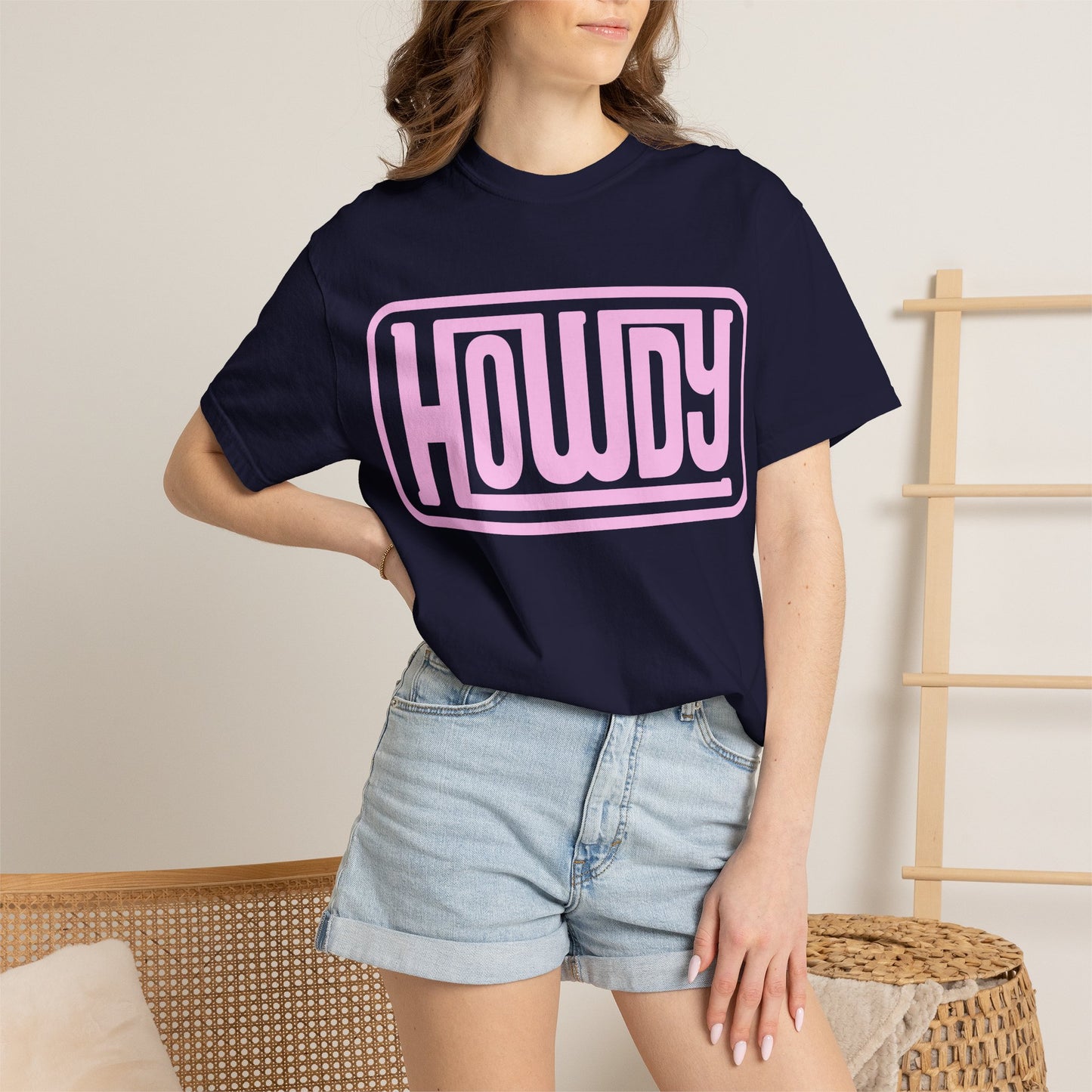 Howdy Graphic T-Shirt — Retro Pink Welcome Design