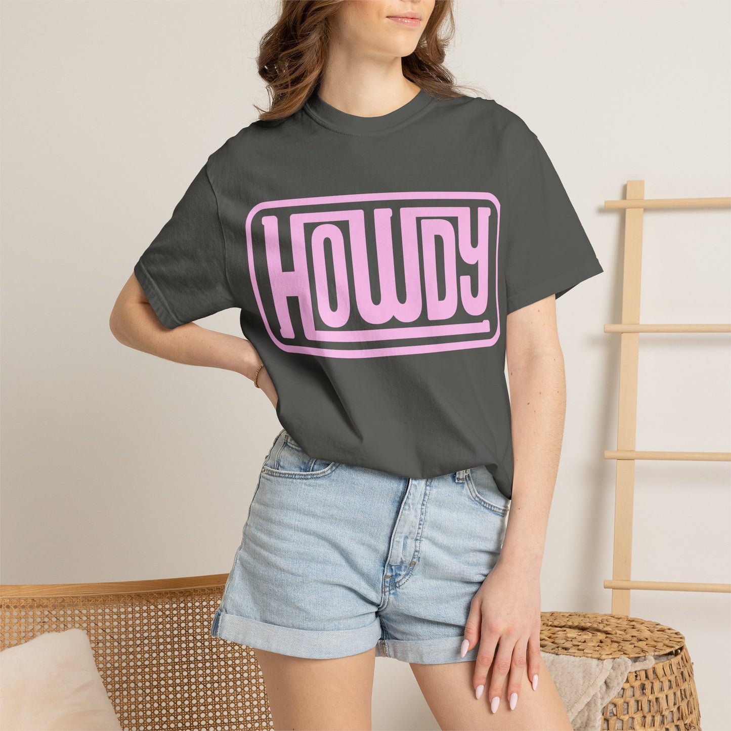 Howdy Graphic T-Shirt — Retro Pink Welcome Design