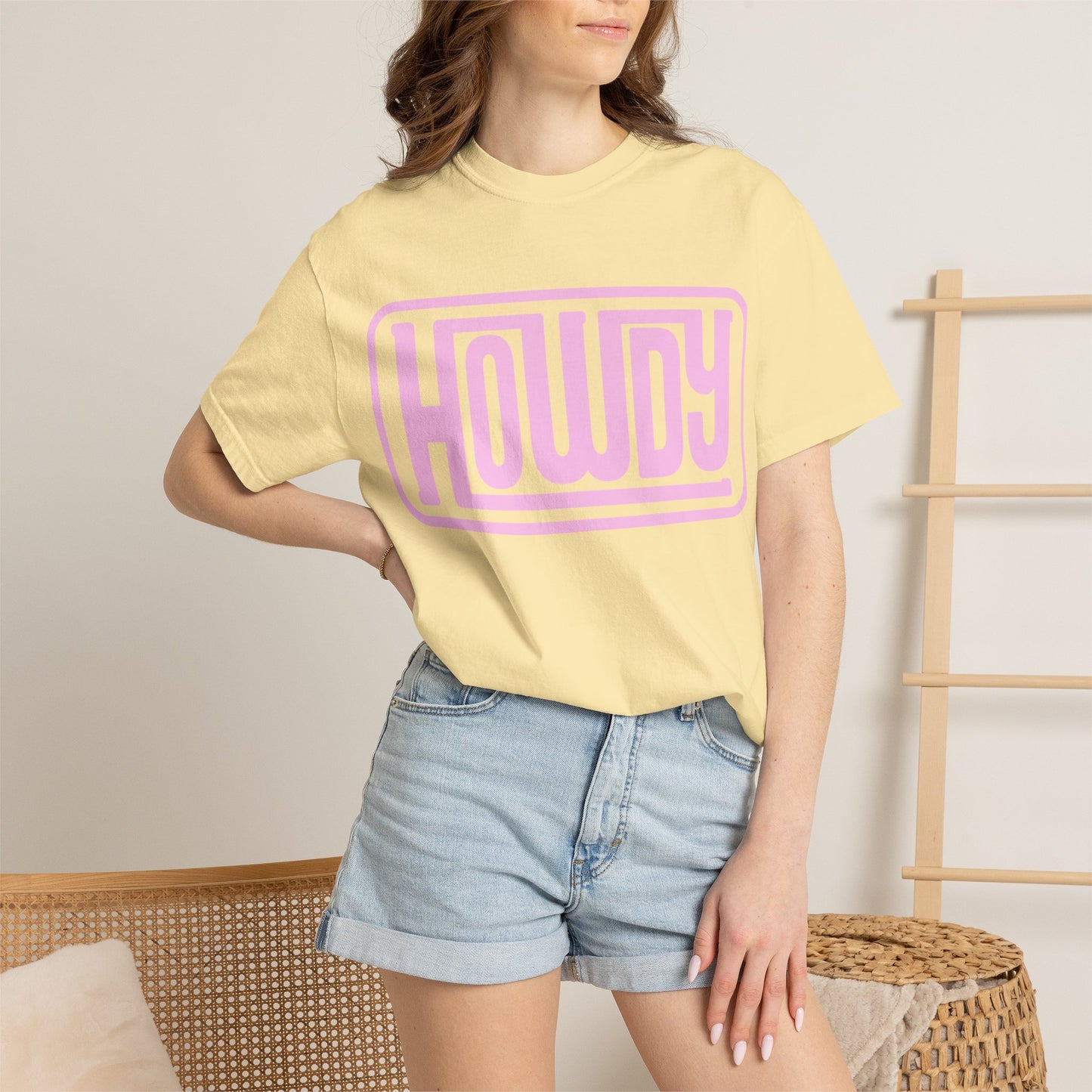Howdy Graphic T-Shirt — Retro Pink Welcome Design