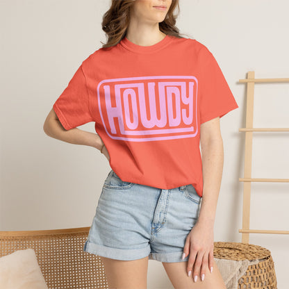Howdy Graphic T-Shirt — Retro Pink Welcome Design