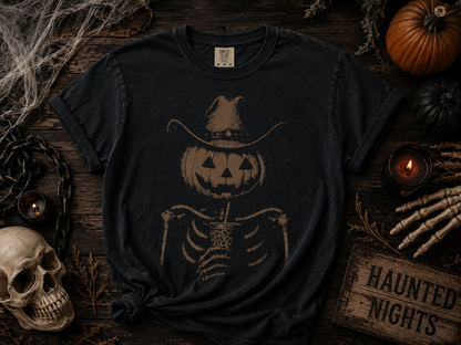 Pumpkin Cowboy Skeleton T-Shirt
