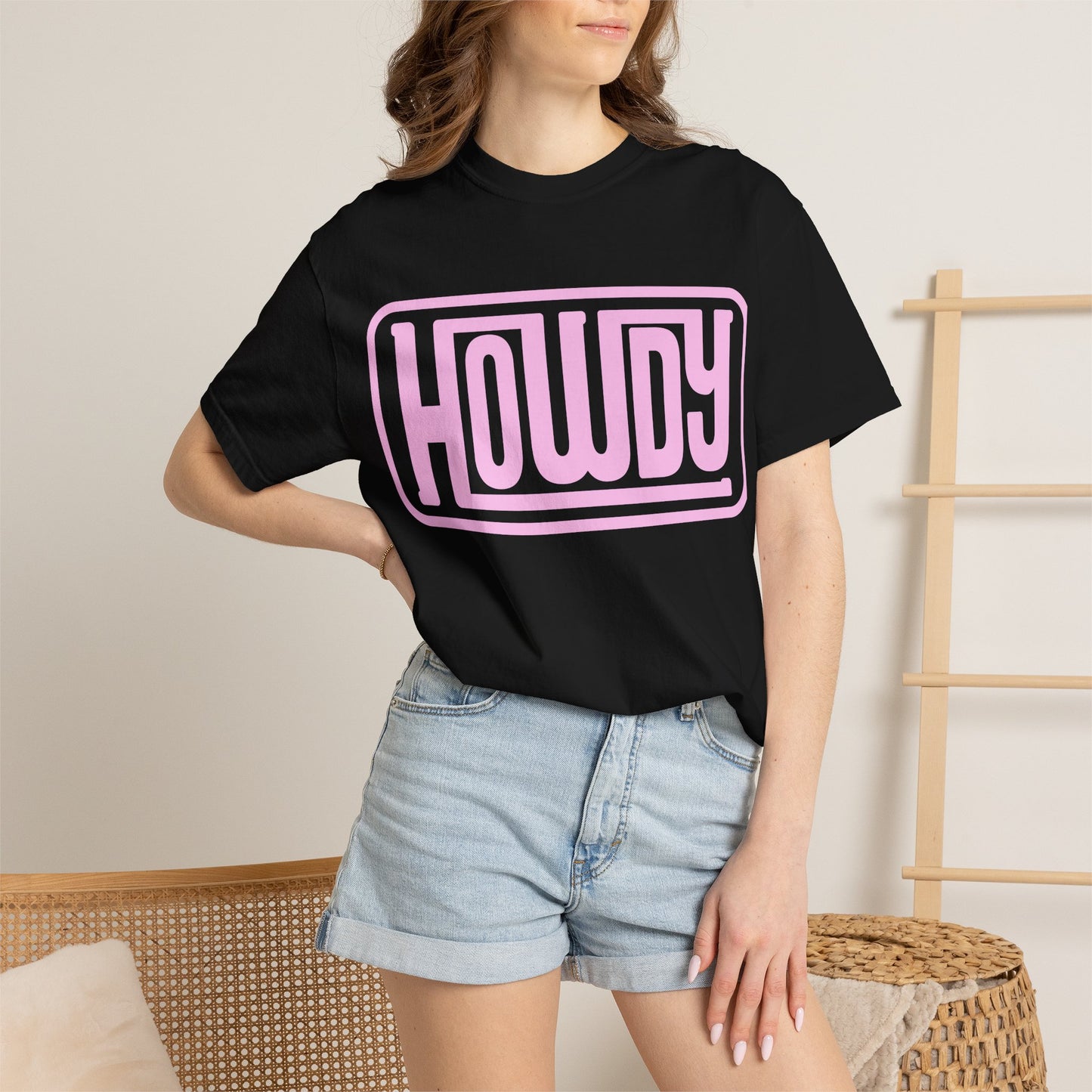 Howdy Graphic T-Shirt — Retro Pink Welcome Design