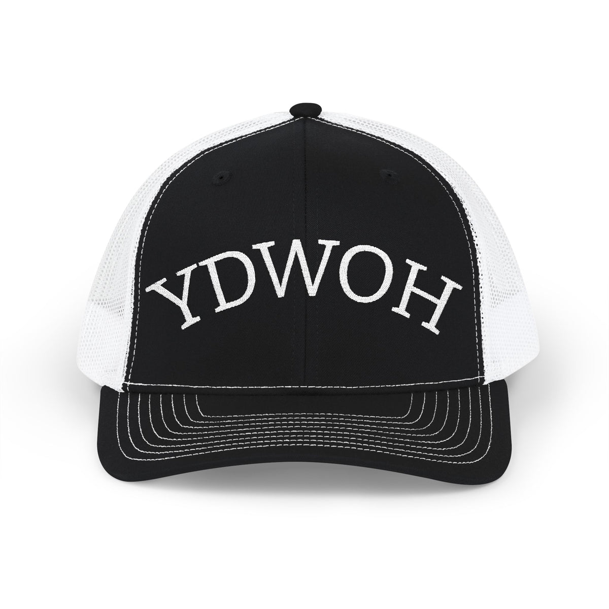 YDWOH Embroidered Trucker Cap - Retro Curved Lettering Snapback Hat