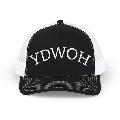 YDWOH Embroidered Trucker Cap - Retro Curved Lettering Snapback Hat