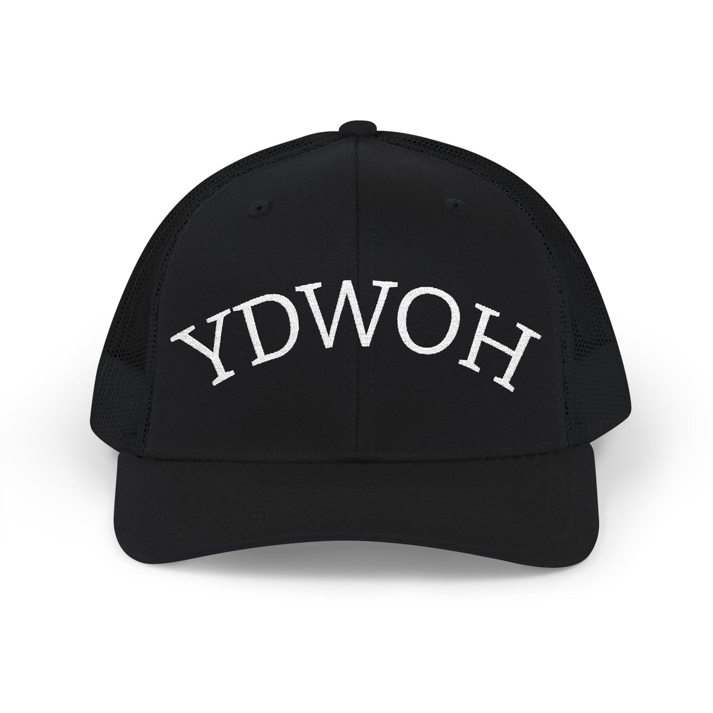 YDWOH Embroidered Trucker Cap - Retro Curved Lettering Snapback Hat