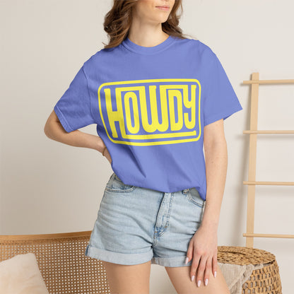 Howdy Graphic T-Shirt — Retro Yellow Logo Tee