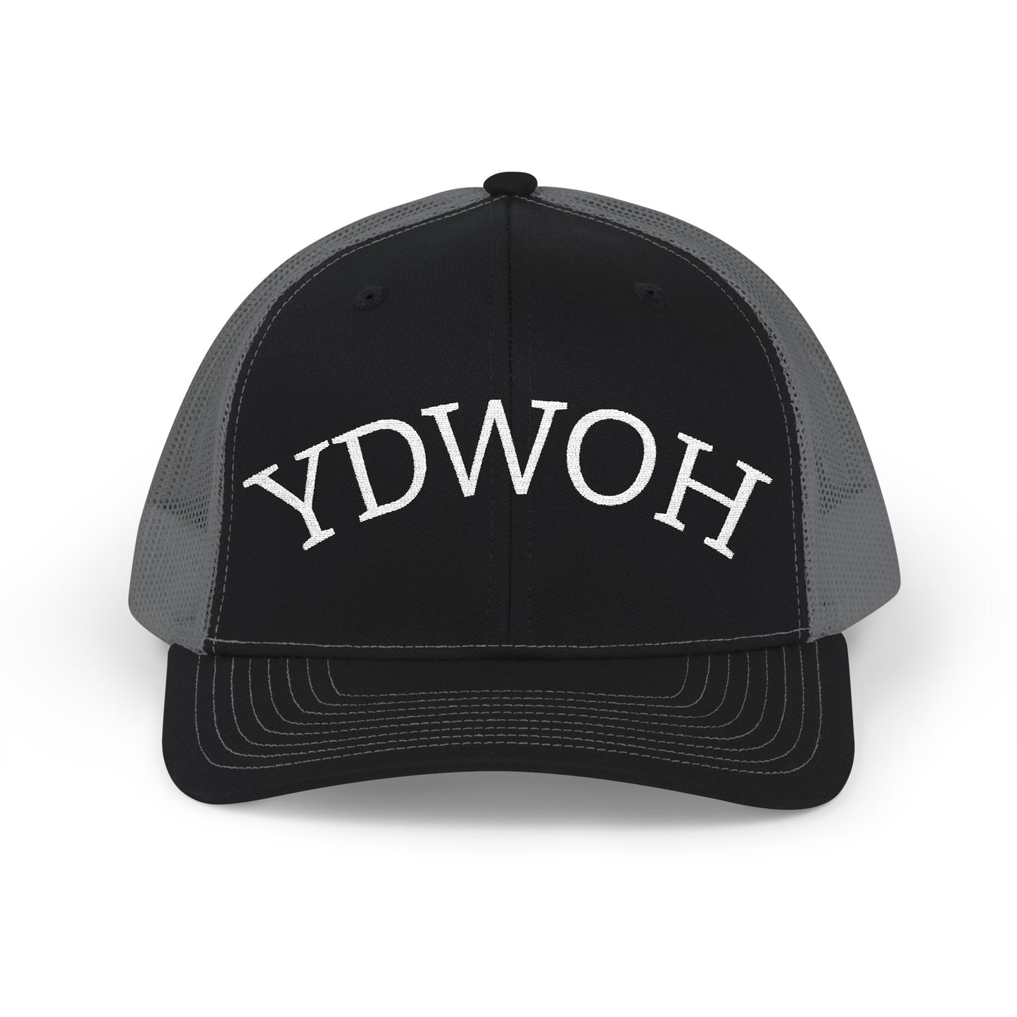 YDWOH Embroidered Trucker Cap - Retro Curved Lettering Snapback Hat