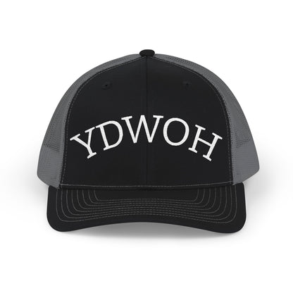YDWOH Embroidered Trucker Cap - Retro Curved Lettering Snapback Hat