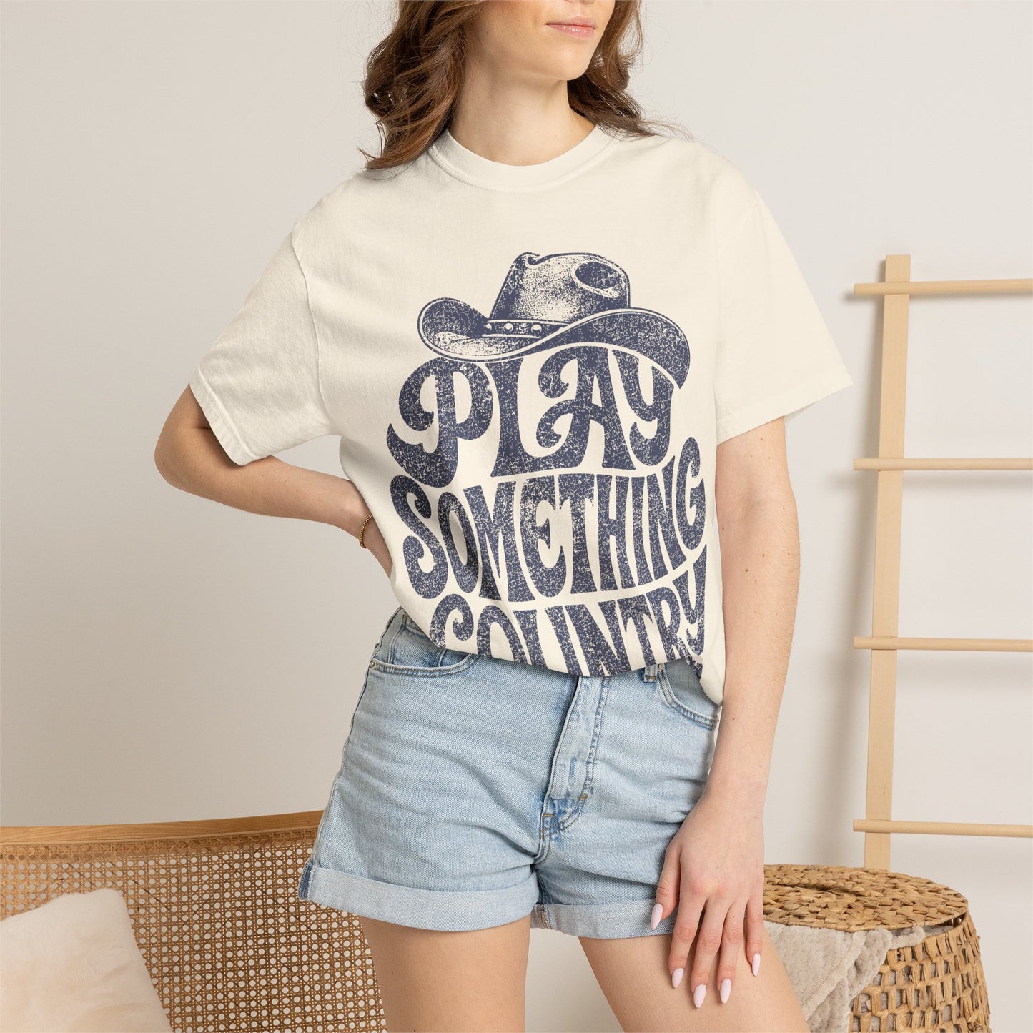 Play Something Country T-Shirt — Vintage Cowboy Hat Graphic Tee