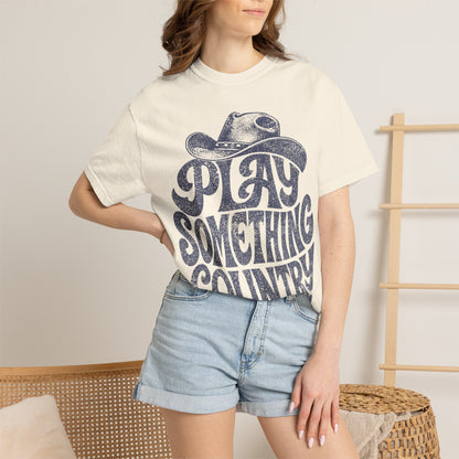 Play Something Country T-Shirt — Vintage Cowboy Hat Graphic Tee