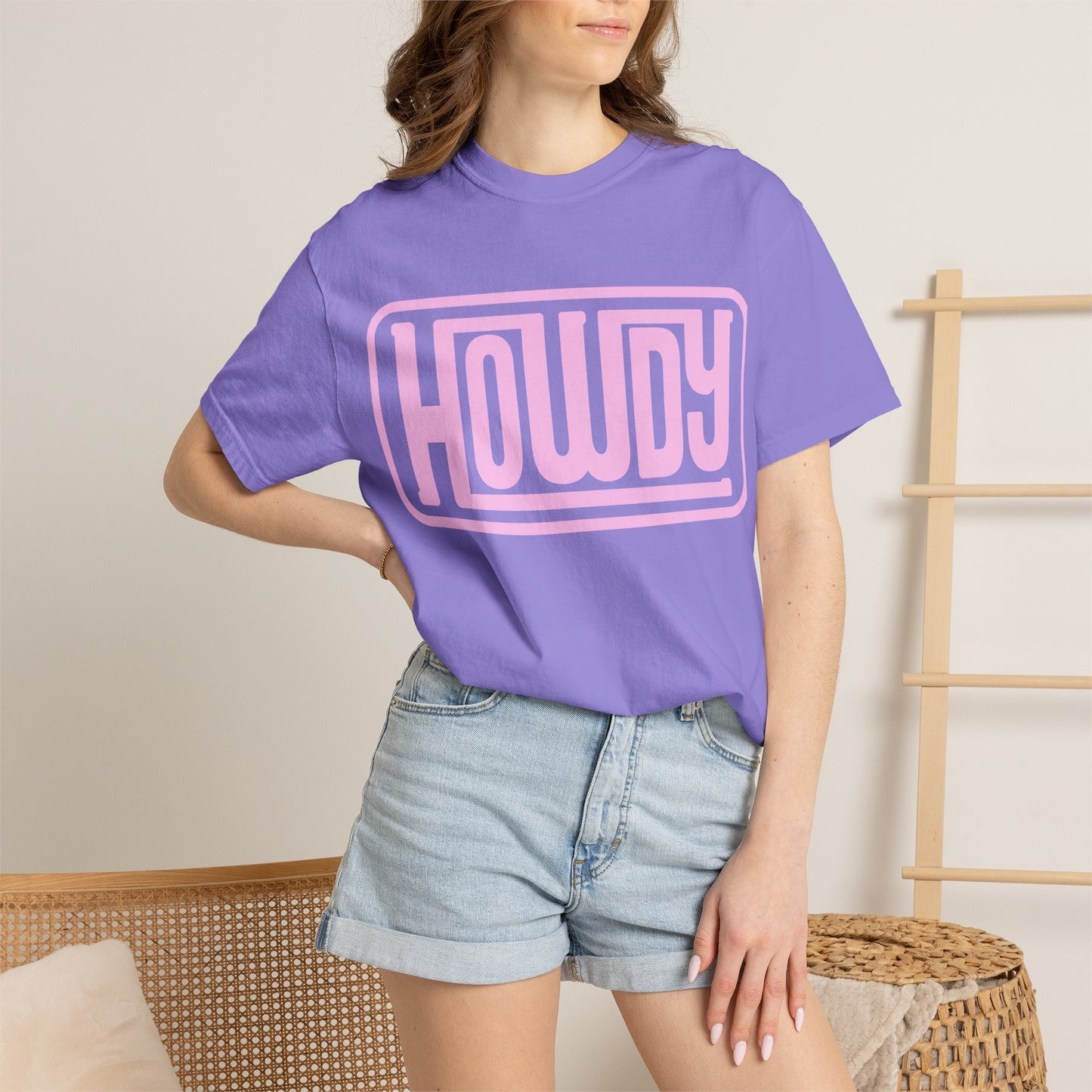 Howdy Graphic T-Shirt — Retro Pink Welcome Design