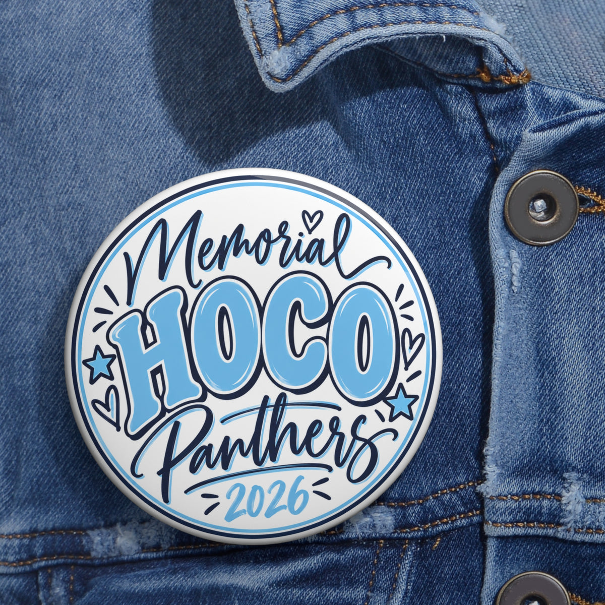 Memorial Panthers 'HOCO 2026' Custom Pin Button — Homecoming Keepsake