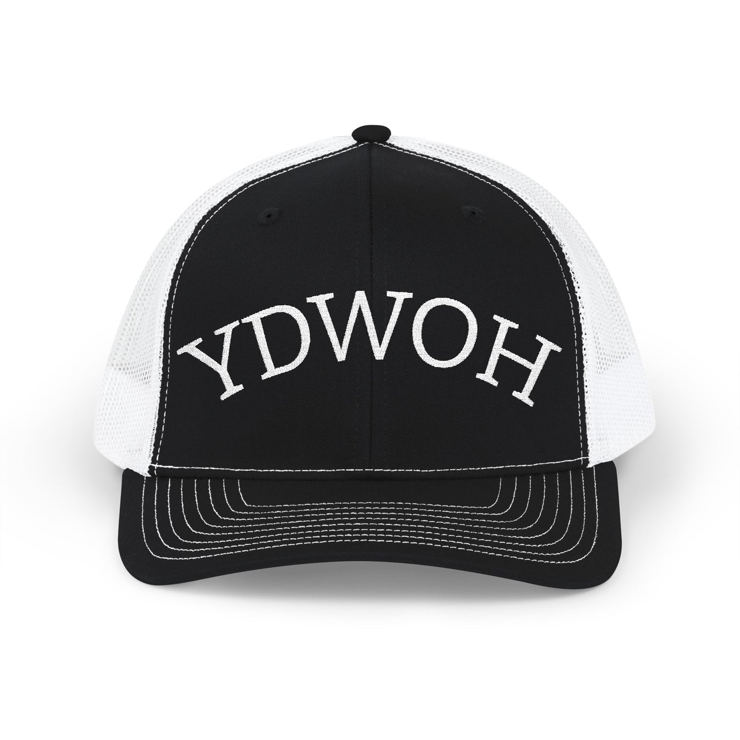 YDWOH Embroidered Trucker Cap - Retro Curved Lettering Snapback Hat